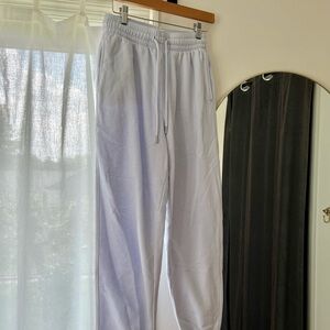 H&M Light Blue Sweatpants Relaxed Fit Elastic Waist